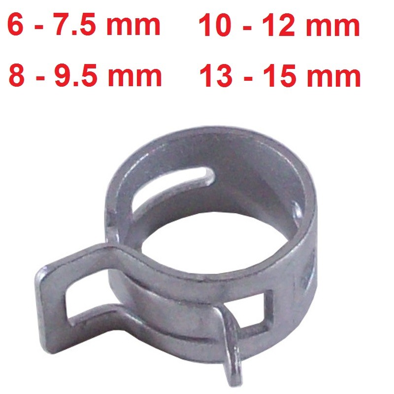 Collier de serrage pour durite air/essence diamètre 6 mm vendu par 10 unité