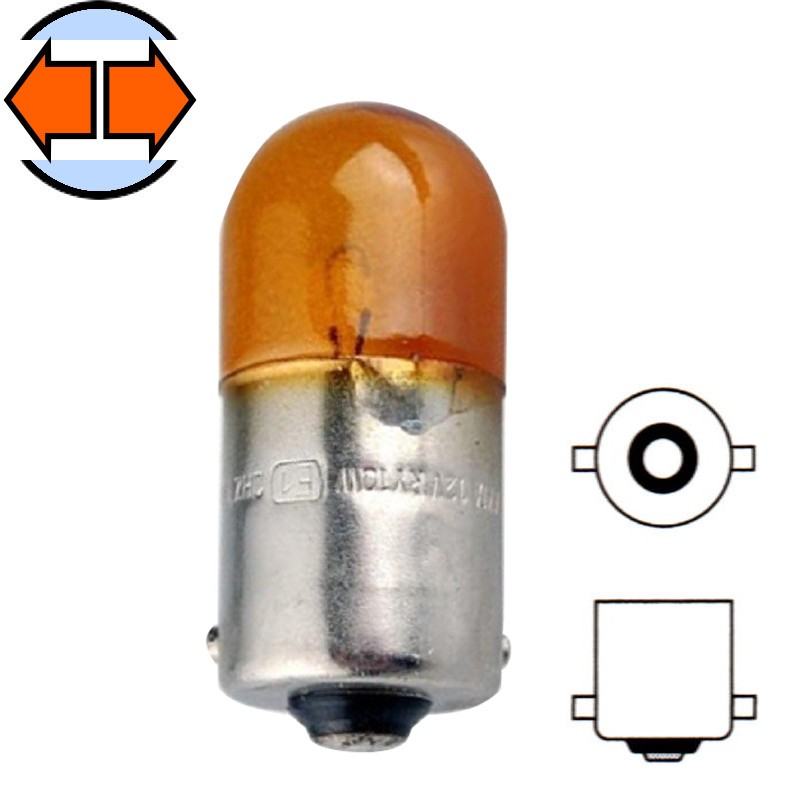 Ampoule 12V 10W BA15S orange graisseur - CYCLINGCOLORS