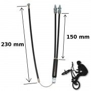 Cable et gaine de frein vélo cycle 5mm transmission arrière noir tête boule  longueur 1550 1750mm