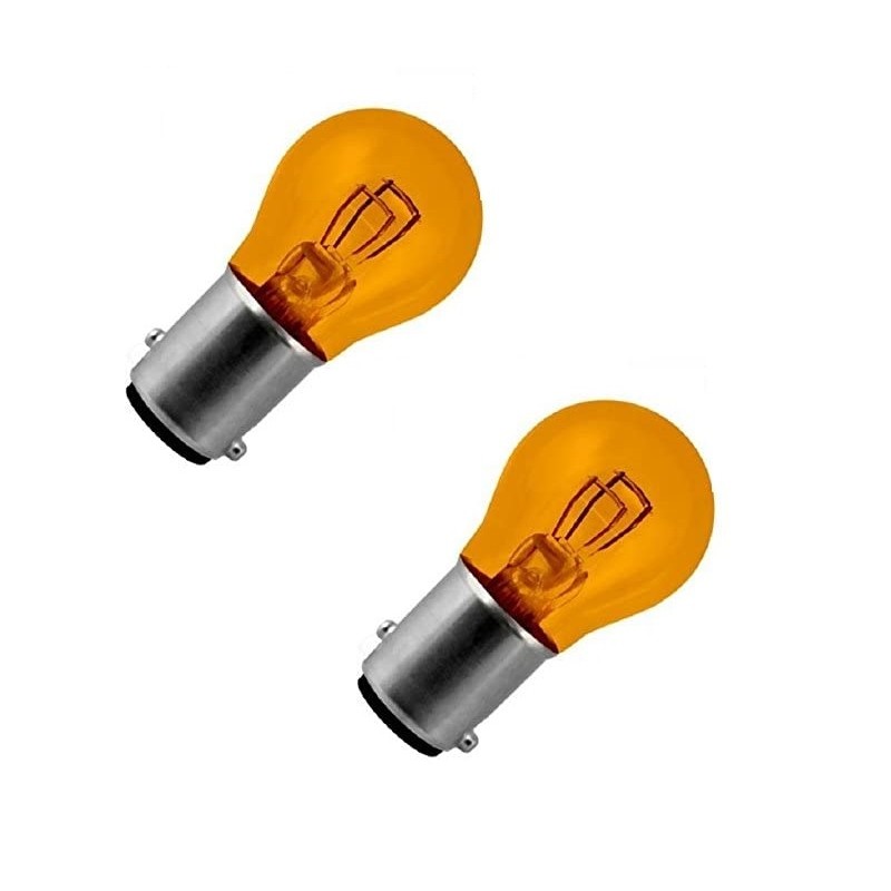 Ampoule 12V/21W orange pour clignotant avec verre blanc