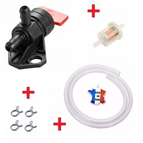 KIT ESSENCE HONDA GCV 135 GCV 160 16950-ZG9-M02 : ROBINET + COLLIER + DURITE + FILTRE TONDEUSE TRACTEUR MOTOCULTEUR