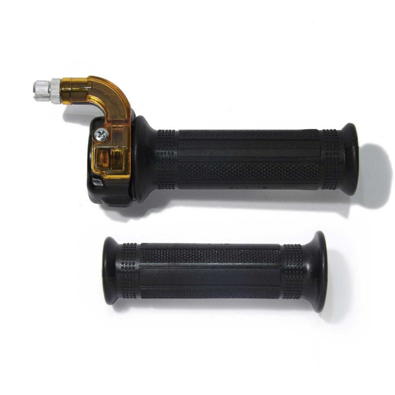 Poignée mini targa noir kit complet avec leviers gauche droite frein gaz  décompresseur 22mm 110mm cyclo mobylette moto - CYCLINGCOLORS