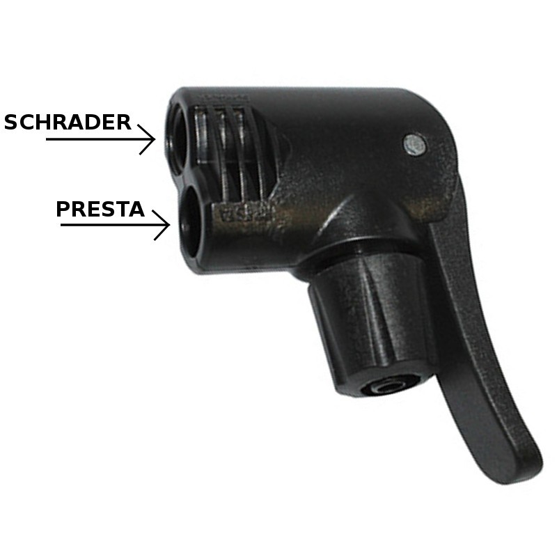 Pompe acier chrome 250mm 300mm 380mm raccord Presta Schrader